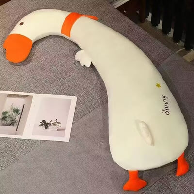 Large white goose plush pillow