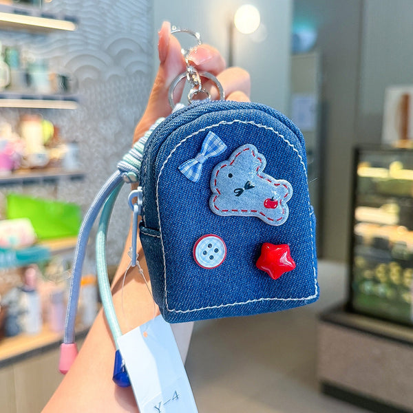 Cute Bear Mini Backpack Keychain Storage Pouch - Type 4