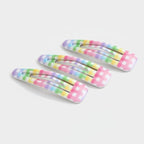 Teardrop Hair Clips Set - Rainbow Check – hair accessories (view 1)