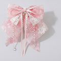 Sheer Ribbon Hair Claw With Pearl Beads – hair accessories (view 1)