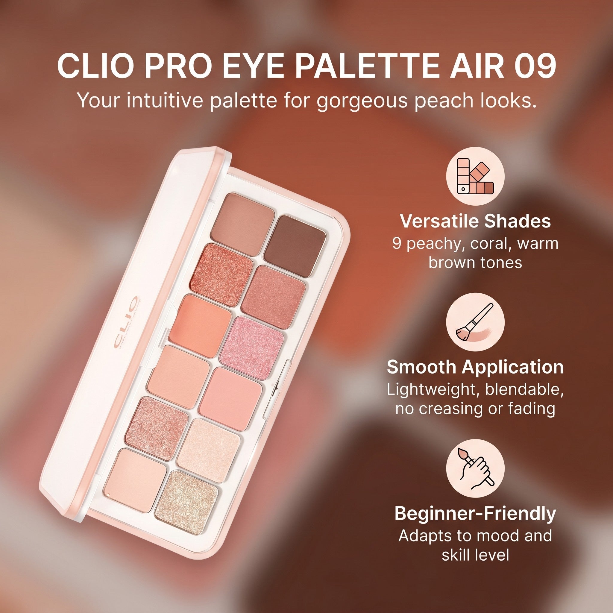 CLIO PRO EYE PALETTE AIR (EVERY FRUIT GROCERY) 09 PEACH MATE APPLE