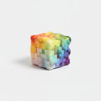 Rainbow Gradient Fidget Toy Cube - Mini Rainbow Gradient