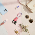 Get Rich Braided Rope Keychain Pink Rope