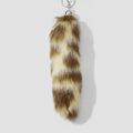 Fuzzy Striped Tail Bag Charm - Light Brown Stripe