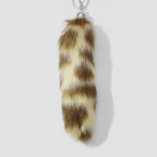 Fuzzy Striped Tail Bag Charm - Light Brown Stripe