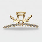 Antler Pearl Rhinestone Hair Claw - Rhinestone Deer Antler Claw Clip – hair accessories (view 1)