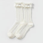 White Ruffled Dot Crew Socks – apparel accessories (view 1)