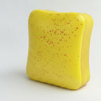 Butter toast squishy yellow with red speckles - front