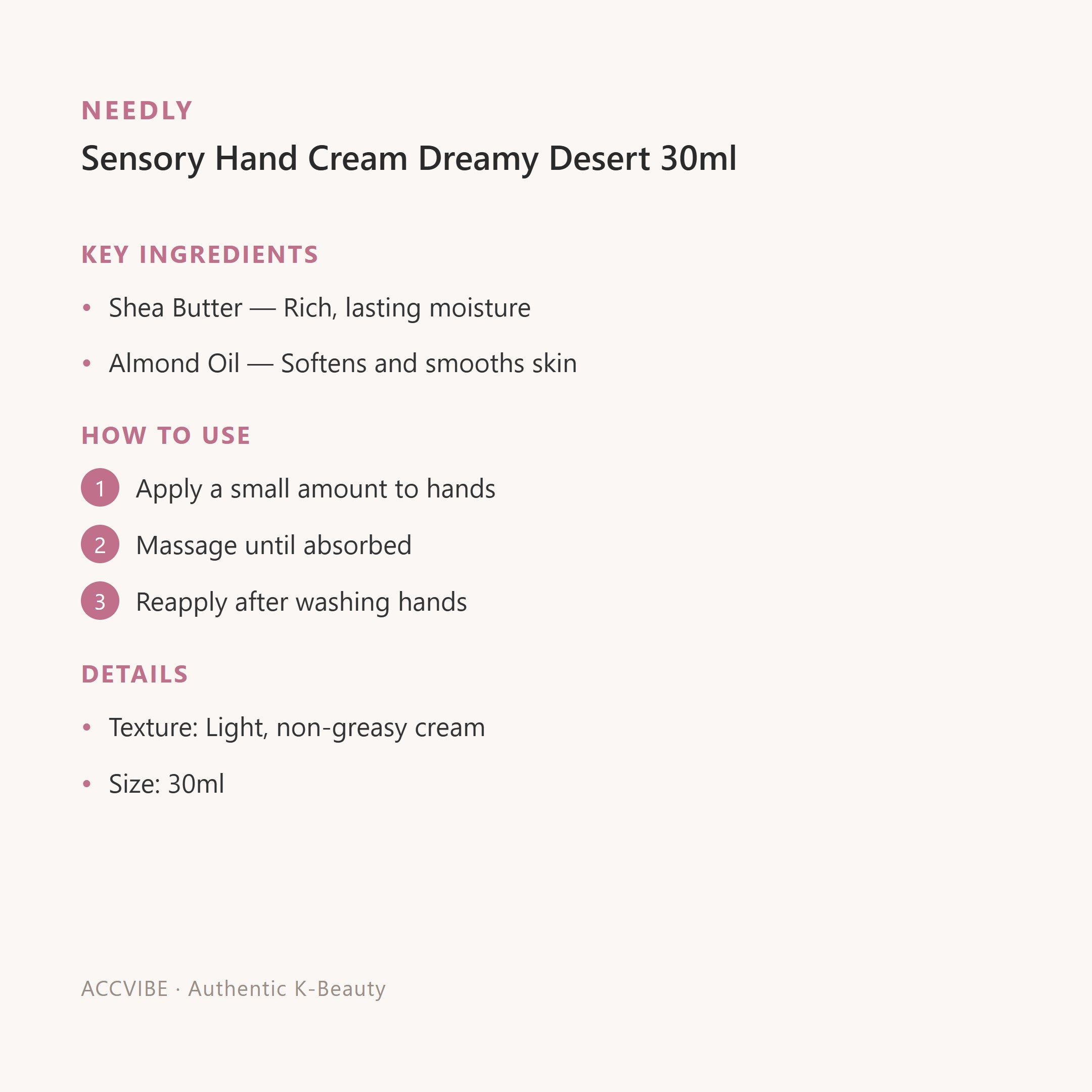 Sensory Hand Cream Dreamy Desert 30ml