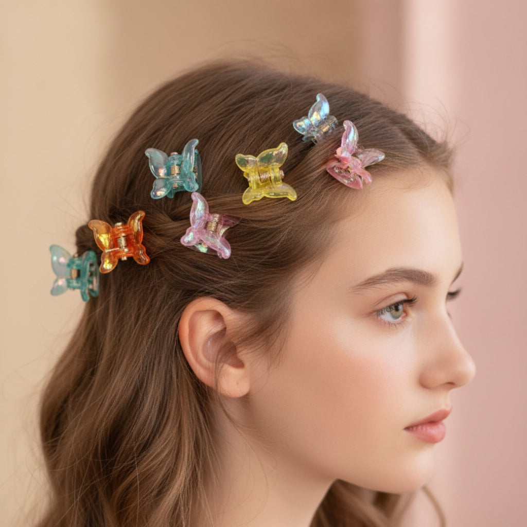 Mini Star Hair Clip Set Butterfly Mix