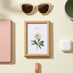 Flowers Says Botanical Print Frame Natural Wood
