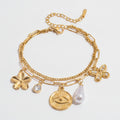 Chain Bracelet With Pearl Charm Charms - Gold Pearl Charm – jewelry (view 1)