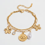 Chain Bracelet With Pearl Charm Charms - Gold Pearl Charm – jewelry (view 1)