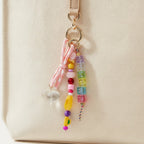 Beaded Letter Charm Keychain - Type 1