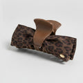 Leopard Print Hair Claw With Bow – hair accessories (view 1)