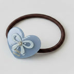 Blue Heart Bow Rhinestone Hair Tie – hair accessories (view 1)