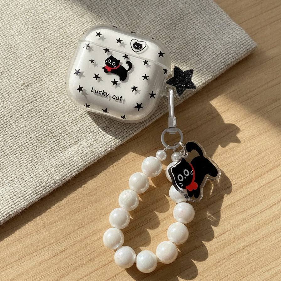 Lucky Cat Star AirPods Case - Stars & Cat (for AirPods Pro 2)