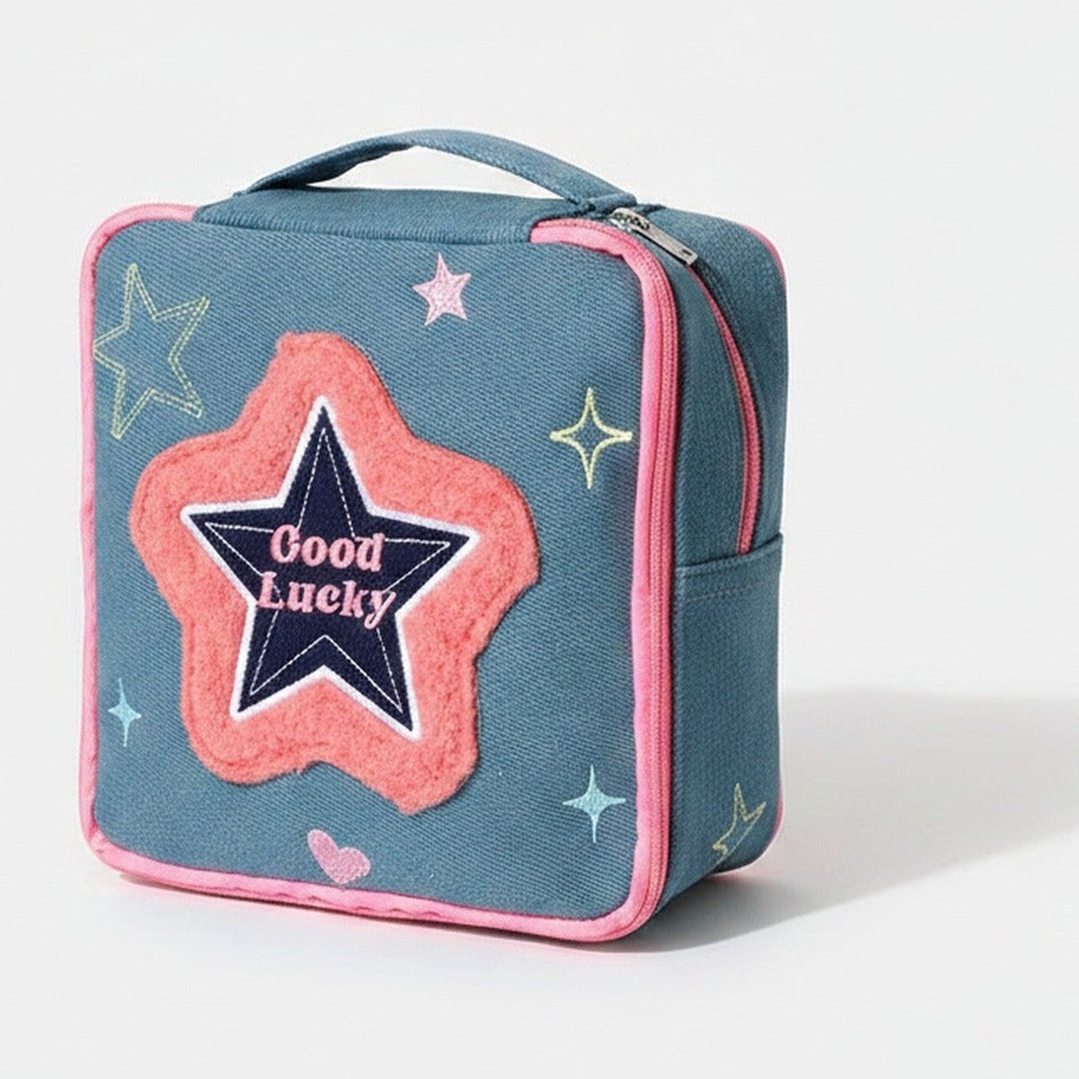 Love You Forever Velvet Case - Navy & Pink Star