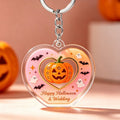 Halloween Pumpkin Ghost Rose Acrylic Keychain Bag Charm - Type 3