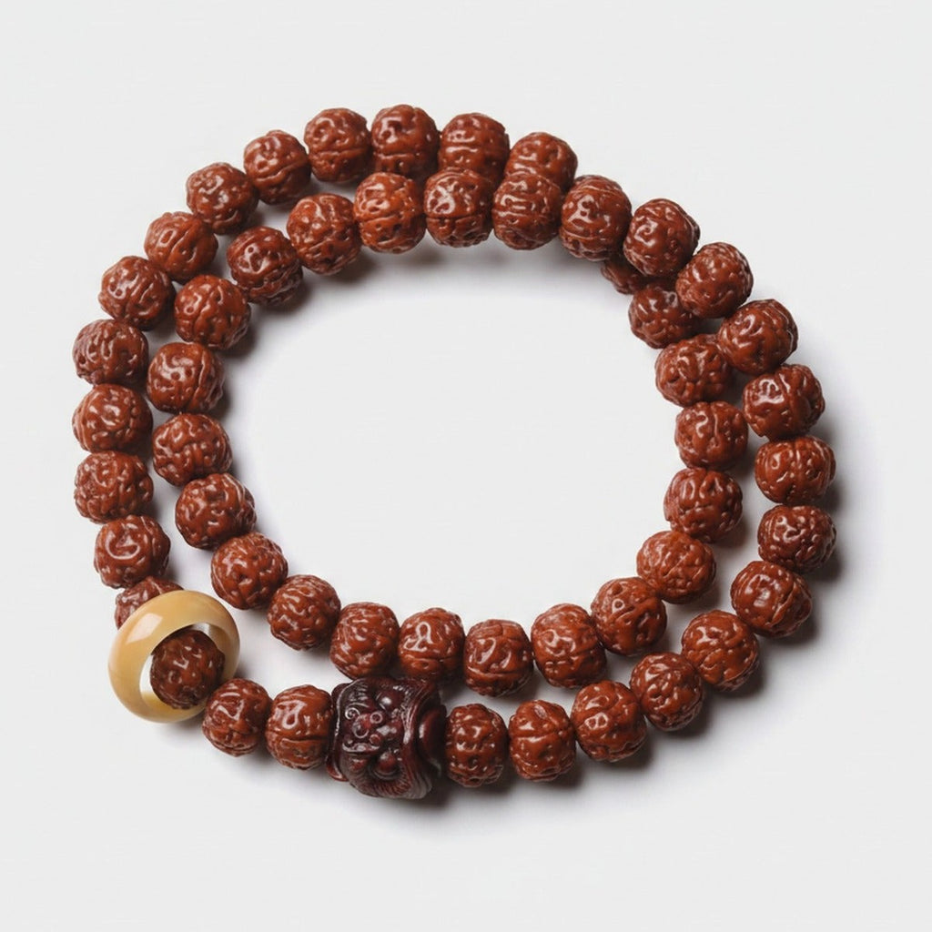 Rudraksha Seed Beaded Bracelet With Gold Accent – jewelry (view 1)