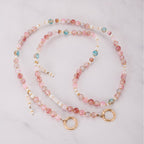 Beaded Phone Charm Crossbody Strap - Pink