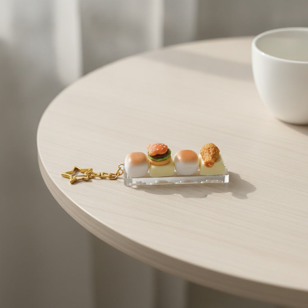 Fast Food Stack Keychain - Chicken Drumstick