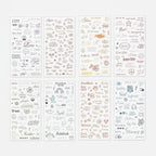 Aesthetic Word Art Sticker Sheet Set - Colorful Letters