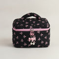 Quilted Bow Barrel Cosmetic Bag – bags & wallets (view 1)