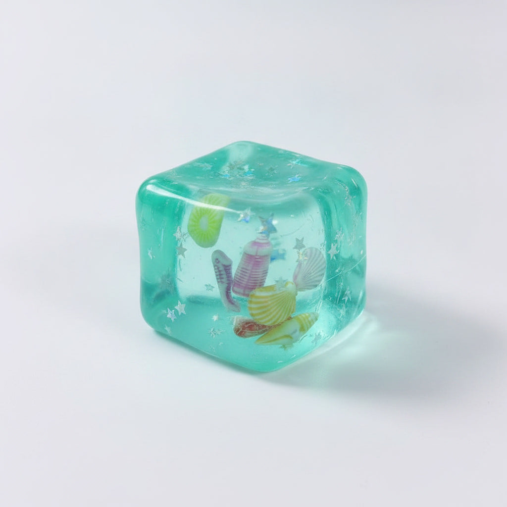 Ocean Creatures Squishy Cube - Mint Ocean