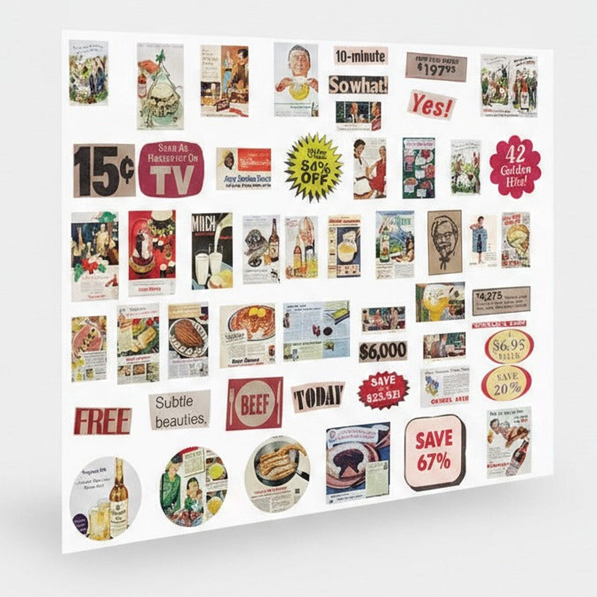 Vintage Ad Collage Sticker Set - Memory Collage