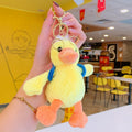 Cute Glasses Duck Plush Keychain Bag Charm Gift Toy - Yellow