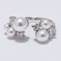 Pearl and Rhinestone Cluster Ring Set – jewelry (view 1)