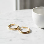 Chunky Crescent Hoop Earrings - Gold