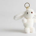 Fuzzy Bunny Keychain - White