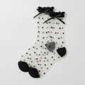 Black Polka Dot Bow Crew Socks – apparel accessories (view 1)
