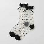 Black Polka Dot Bow Crew Socks – apparel accessories (view 1)