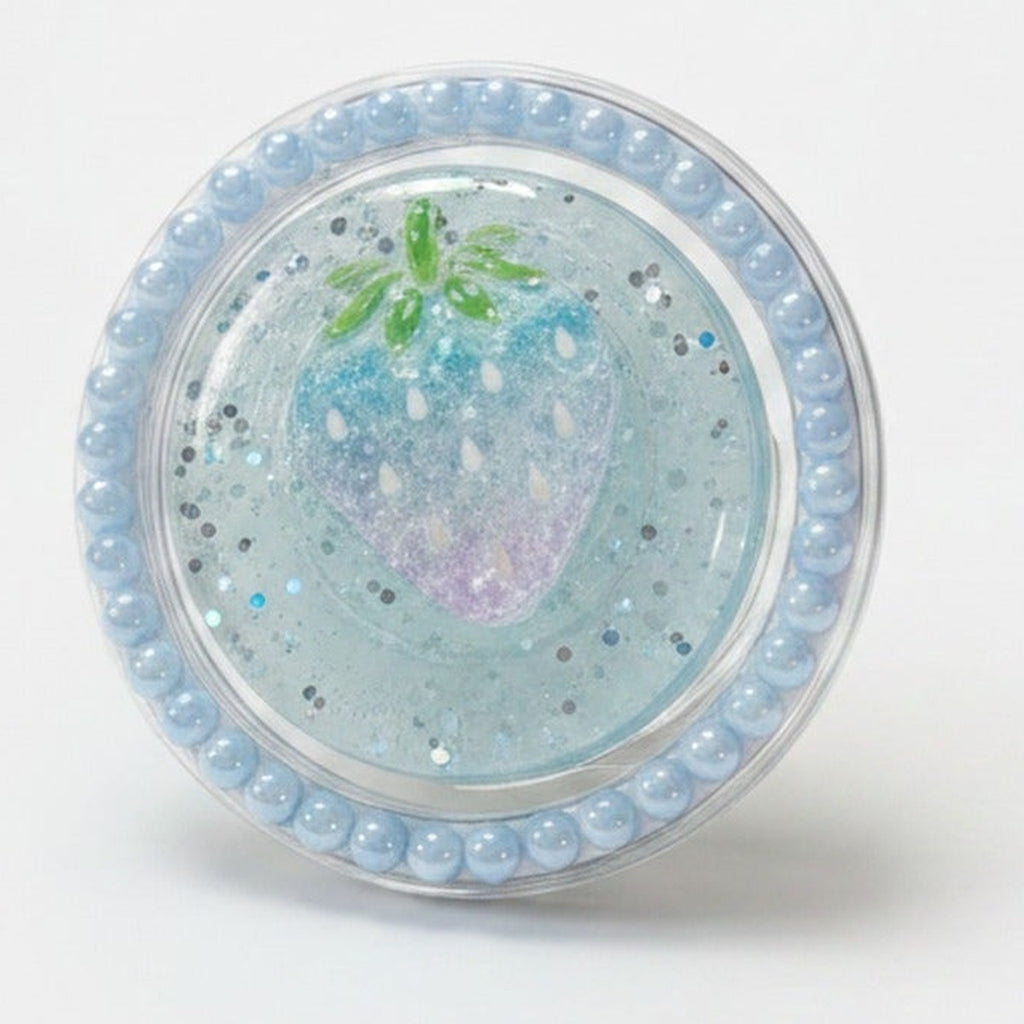 Strawberry Glitter Phone Grip - Blue