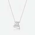 Pearl and Rhinestone Bell Charm Necklace - Silver XL70298 – jewelry (view 1)