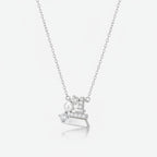 Pearl and Rhinestone Bell Charm Necklace - Silver XL70298 – jewelry (view 1)