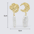 Baroque Pearl Drop Earrings - Gold Pearl