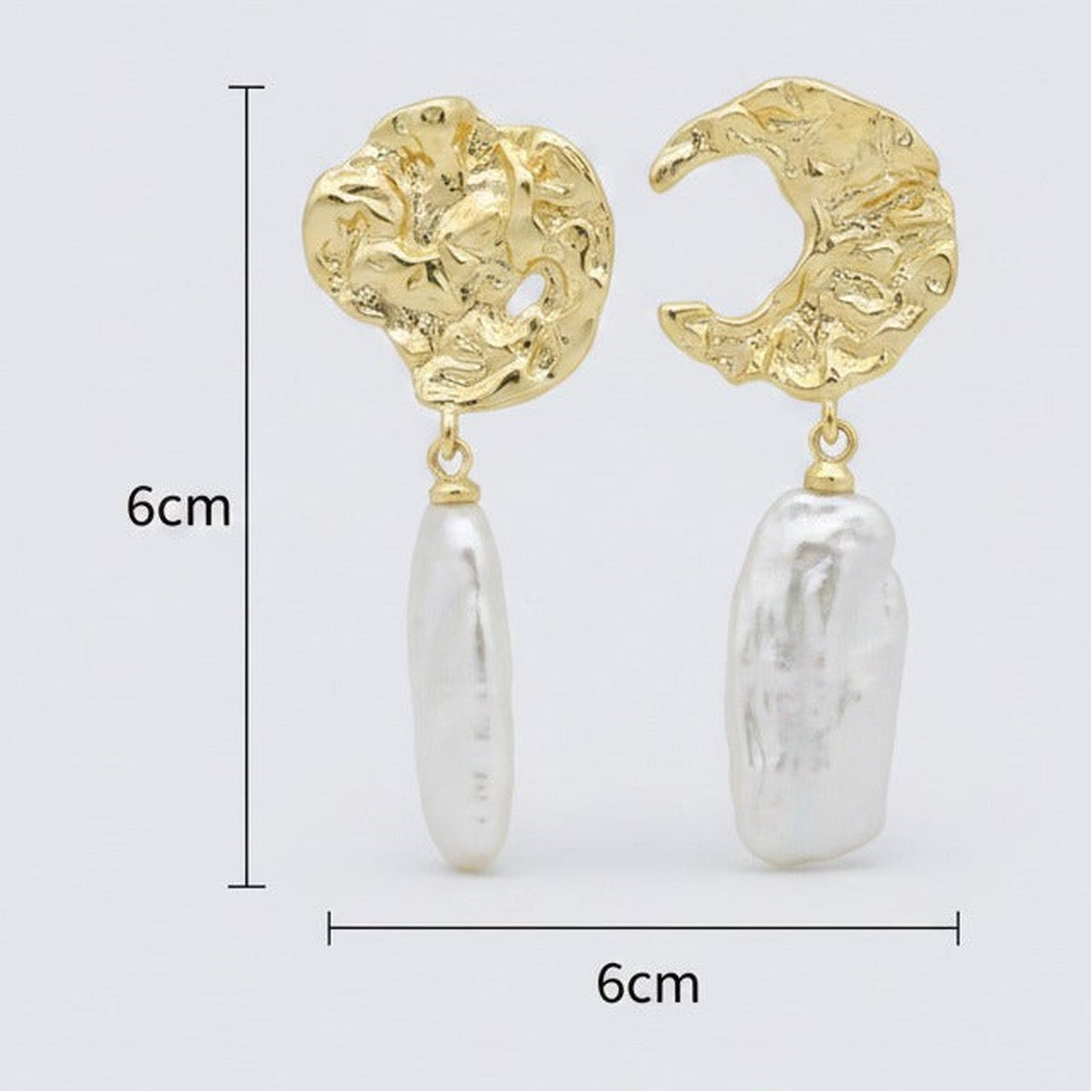 Baroque Pearl Drop Earrings - Gold Pearl
