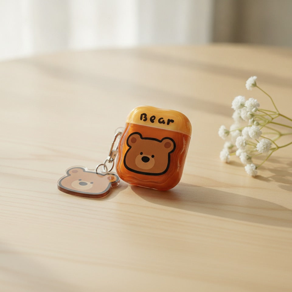 Bear Honey Pot AirPods Case - Brown (for AirPods 4)