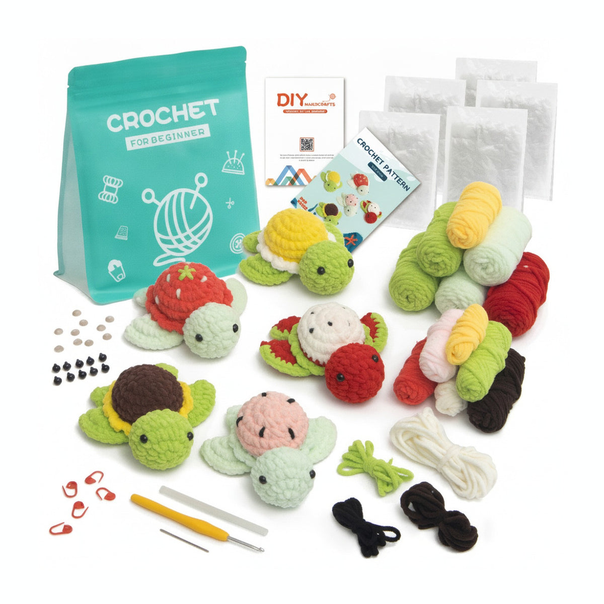 Crochet kit for DIY hand crochet - Green – novelty & toys (view 1)