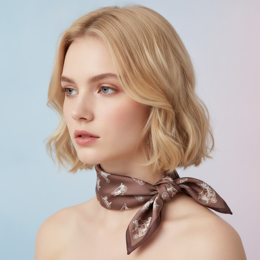 Mini Horse Print Silk Scarf - Type 4