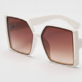 Cream Square Gradient Sunglasses With Gold Accent – eyewear (view 1)