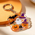 Halloween Pumpkin Ghost Rose Acrylic Keychain Bag Charm - Type 6