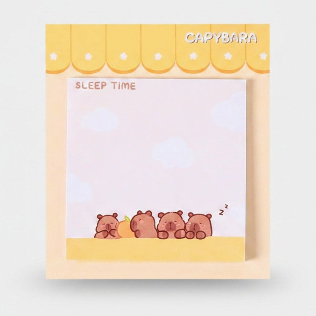 Capybara Sleep Time Sticky Notes Pad – stationery (view 1)