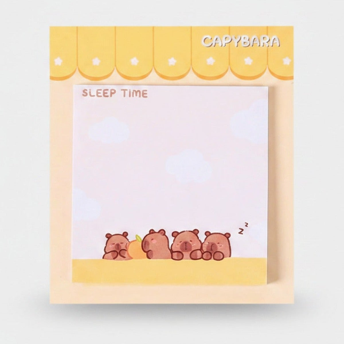 Capybara Sleep Time Sticky Notes Pad – stationery (view 1)