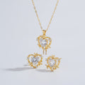 Heart Crystal Charm Set - Gold Crystal