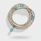 Beaded Bracelet Set With Turquoise Stone Charms – jewelry (view 1)